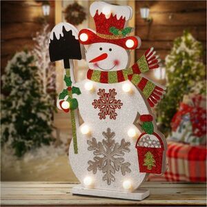 NEW💥 National Tree PreLit 17" Wooden Snowman